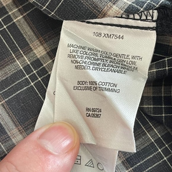 Columbia 100% Cotton Gray Plaid SS Button Up Shirt, Size XL - Picture 4 of 6